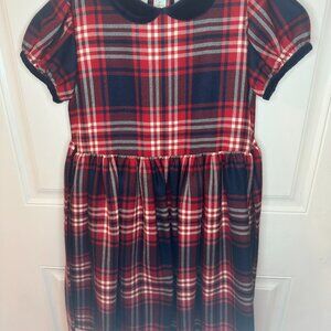 Papo D'anjo Wool Plaid Girls Christmas Dress Red & Navy - size 6